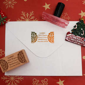 Custom Christmas Elements Rectangle Rubber Stamp2