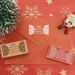 Custom Christmas Elements Rectangle Rubber Stamp