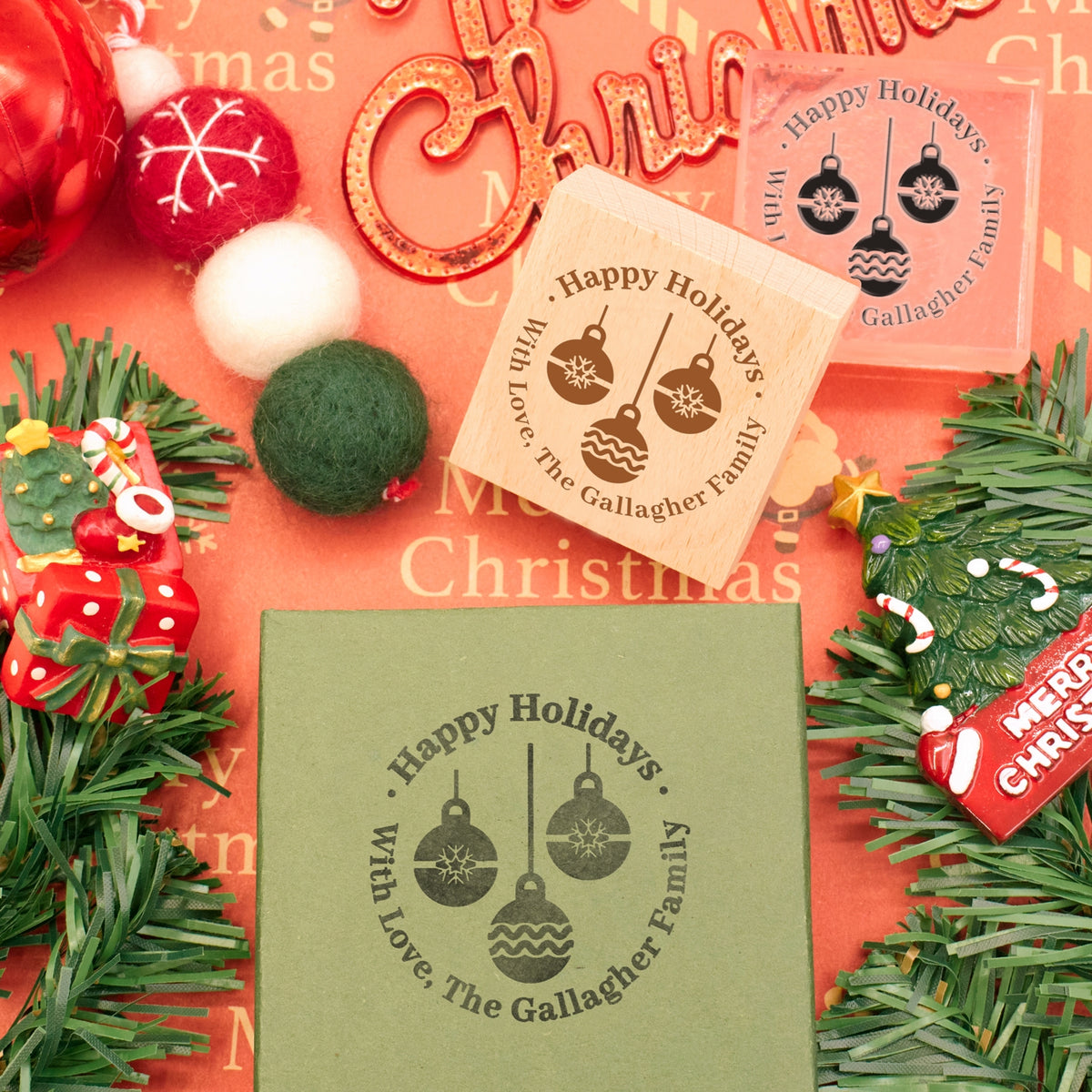 Custom Christmas Ornaments Address Rubber Stamp 2