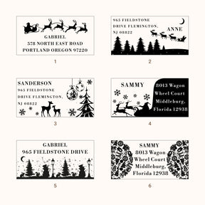 Custom Christmas Rectangle Address Rubber Stamp (27 Designs)11