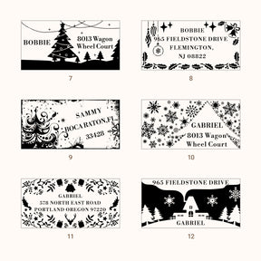 Custom Christmas Rectangle Address Rubber Stamp (27 Designs)22