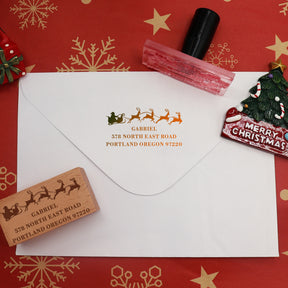Custom Christmas Rectangle Address Rubber Stamp (27 Designs)2