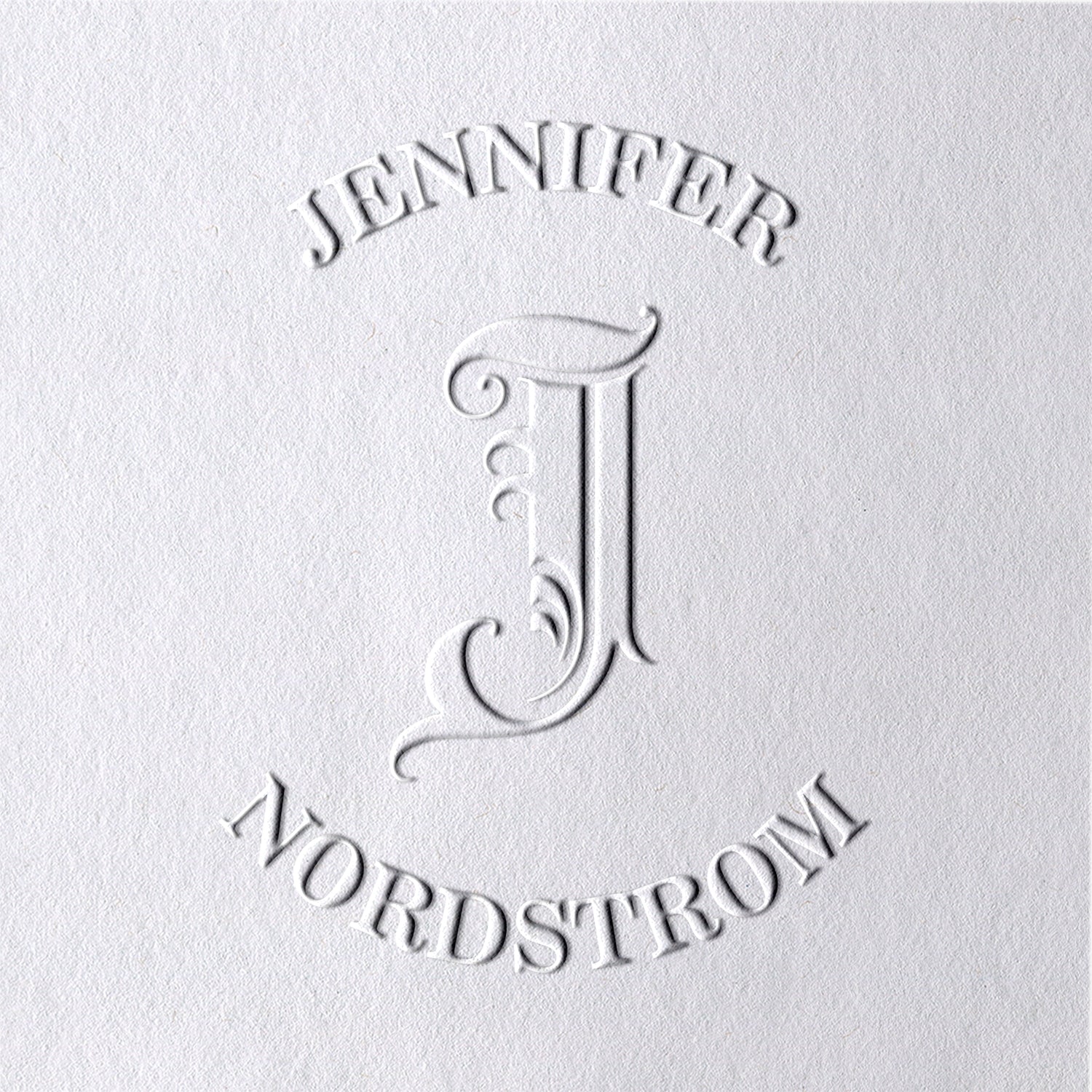 Custom Curlicue Capital Initial Name Embosser 21