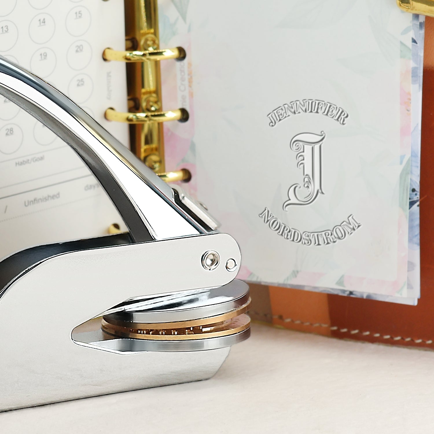 Custom Curlicue Capital Initial Name Embosser 211