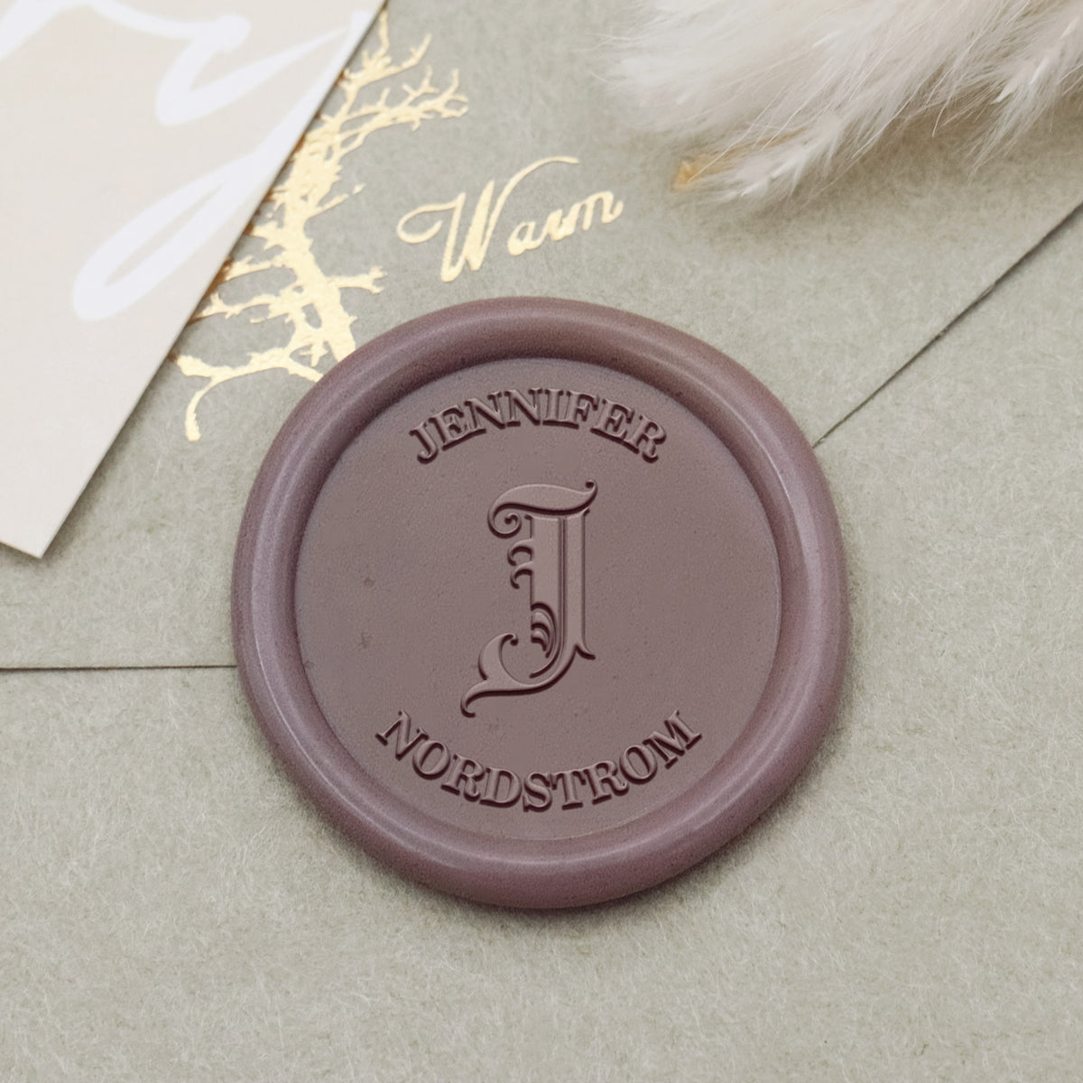 Custom Curlicue Capital Initial Name Wax Seal Stamp 1