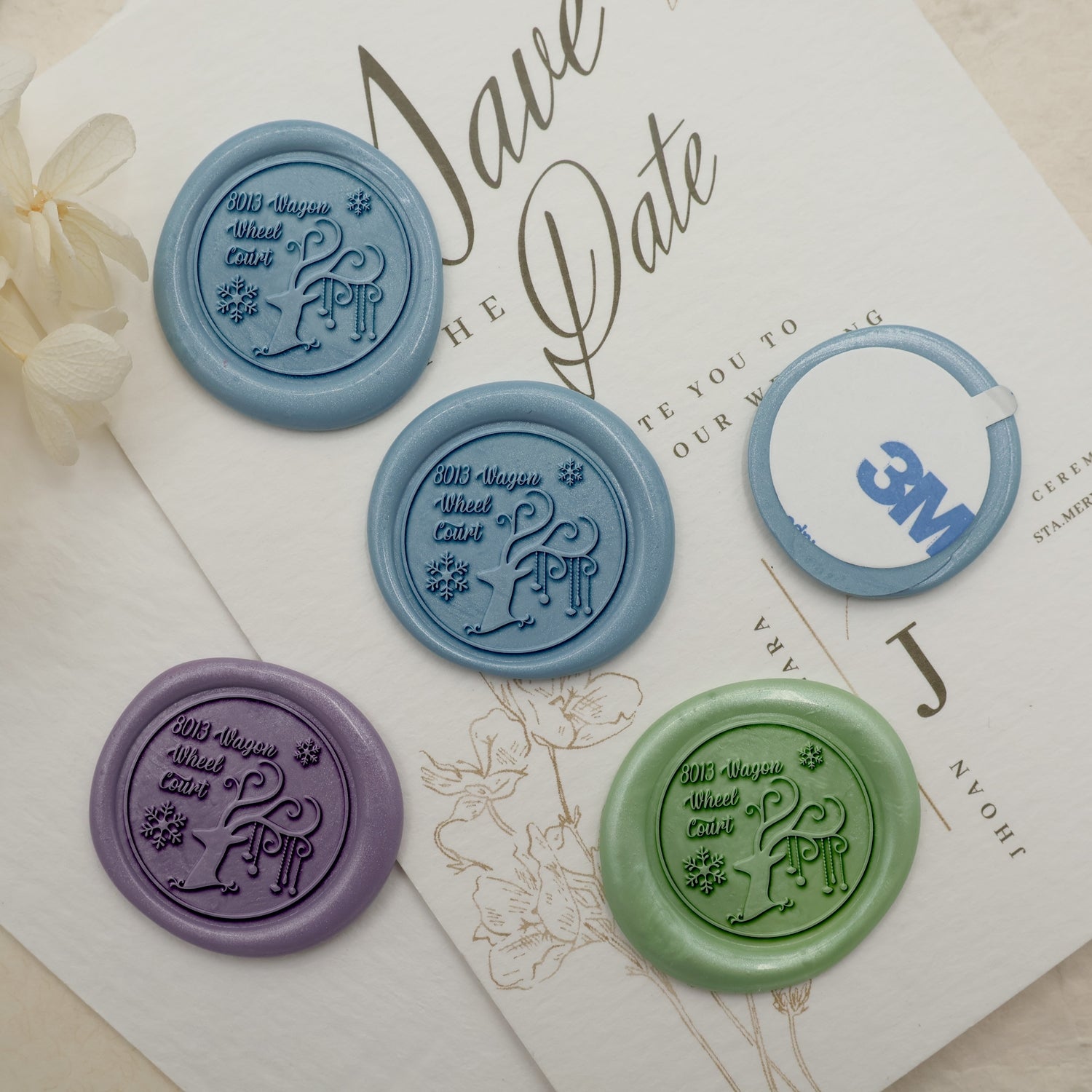 Custom Deer Antler Christmas Address Wax Seal Stamp2