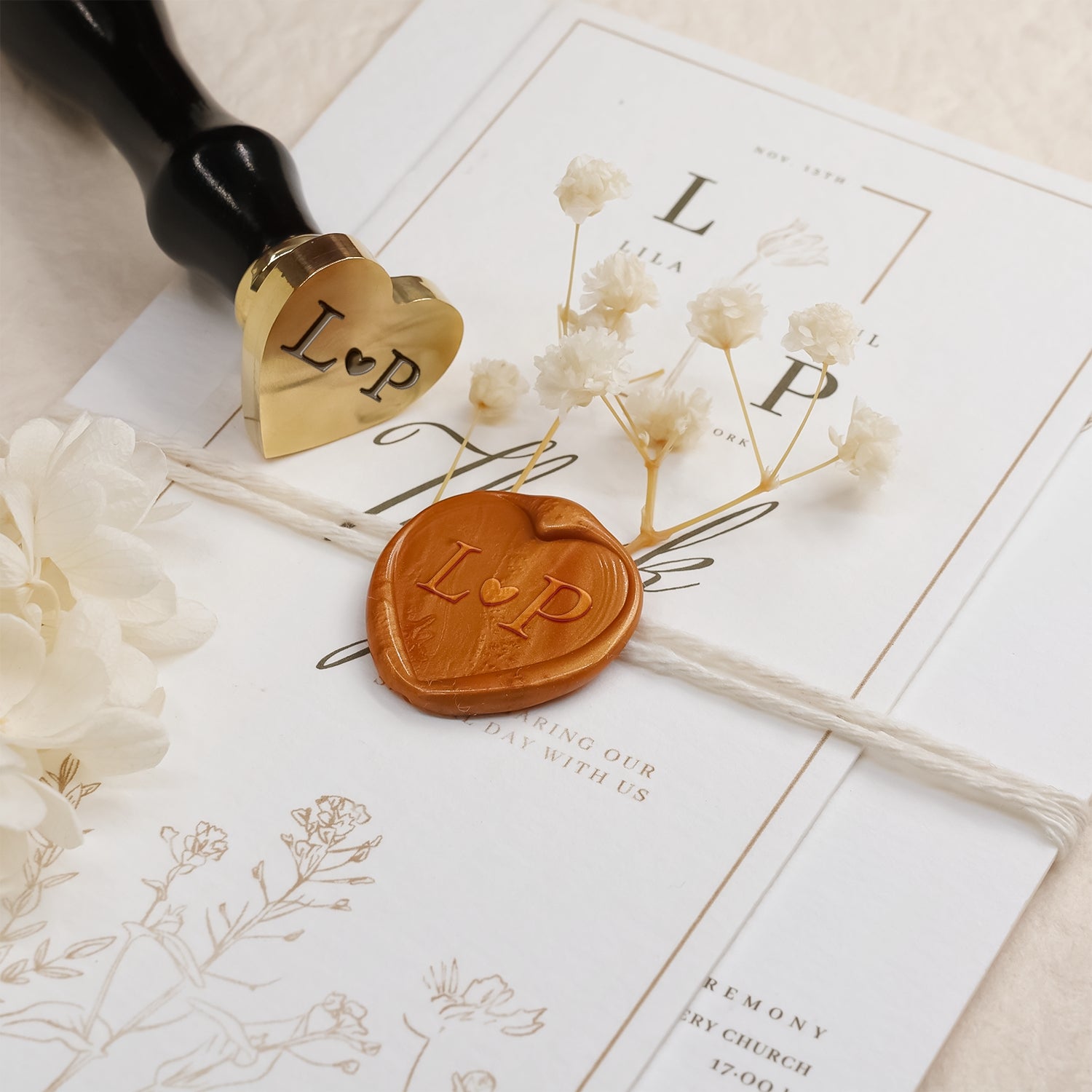 Custom Design Heart Shape Wax Seal Stamp with Your Artwork wax seal heart shape