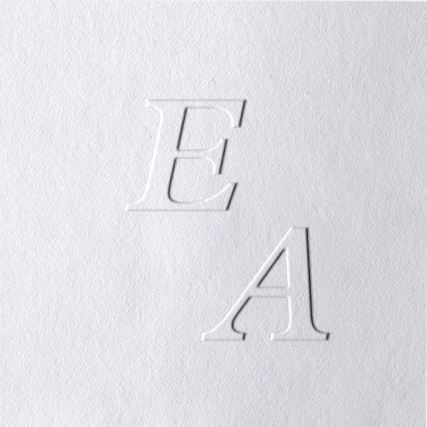 Custom Diagonal Initials Minimalist Wedding Embosser 61