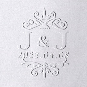 Custom Double Initials and Date Wedding Monogram Embosser 33