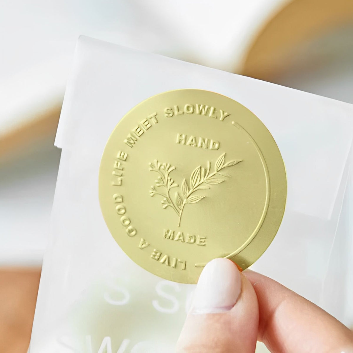 Premium Embossed Foil Stickers | Gold & Silver Branding Labels | Stamprints