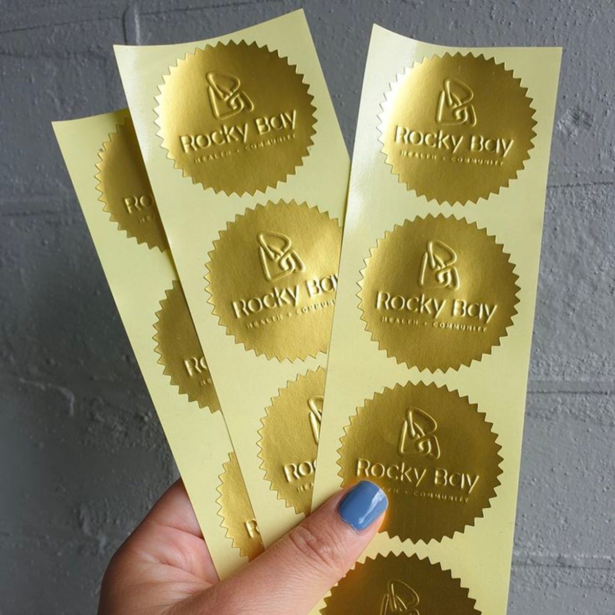 Premium Embossed Foil Stickers | Gold & Silver Branding Labels | Stamprints