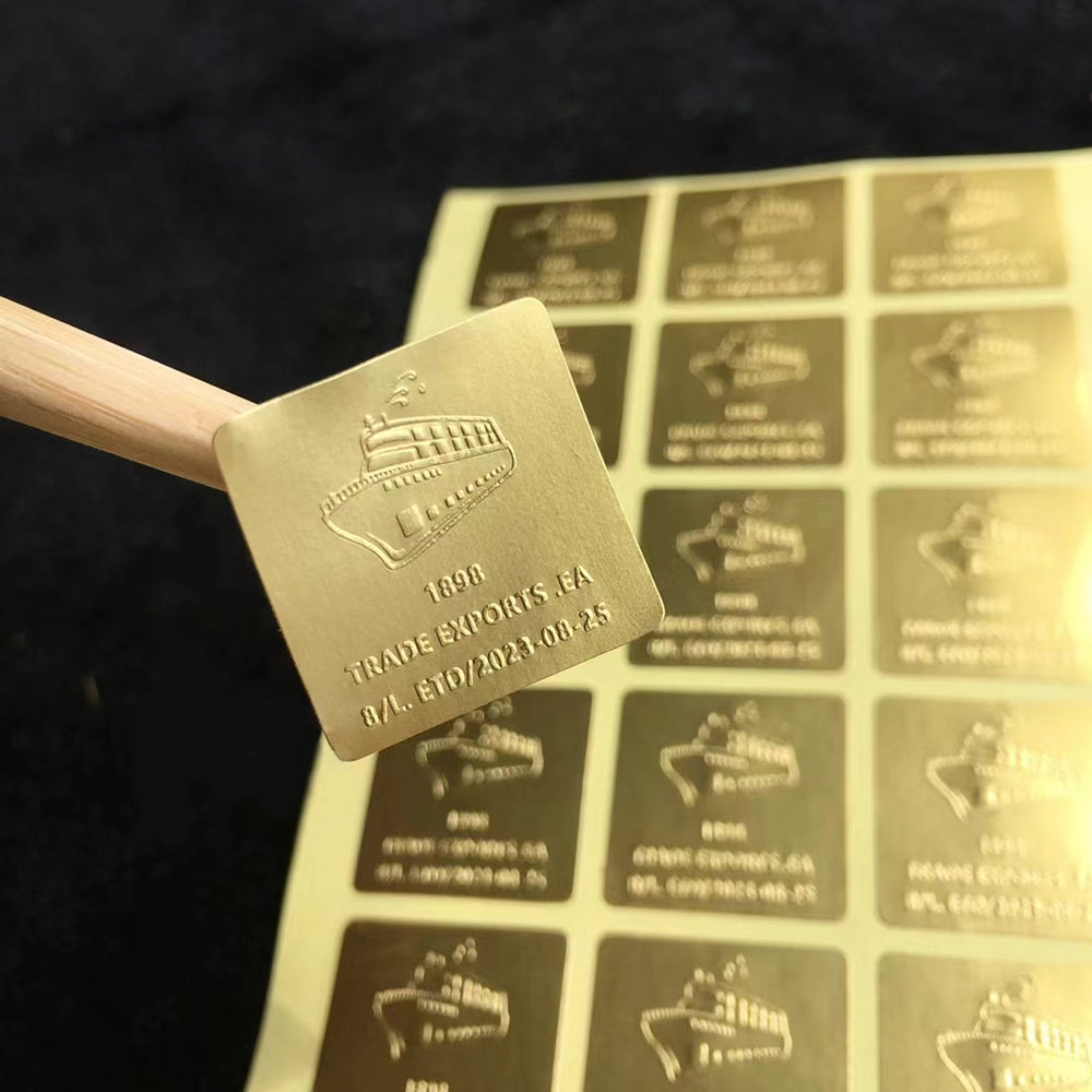 Premium Embossed Foil Stickers | Gold & Silver Branding Labels | Stamprints