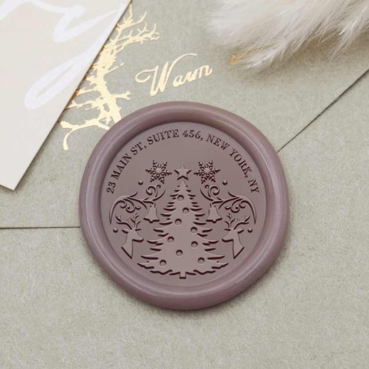 Custom Exquisite Christmas Tree Address Wax Seal Stamp1