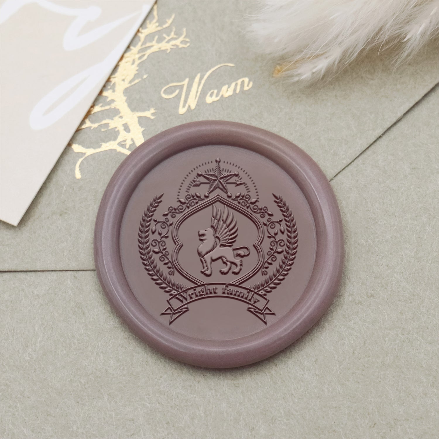 Custom Wright Family Crest Wax Seal Stamp 2