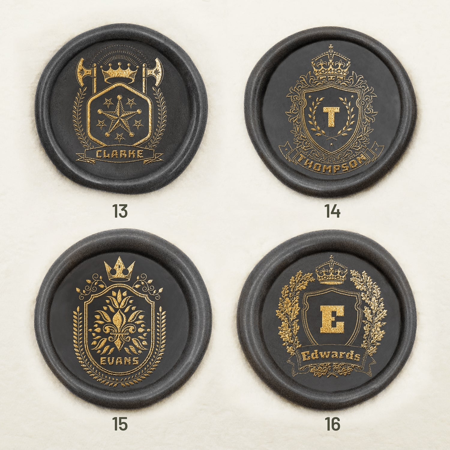 Custom Family Crest Wax Seal Stamp (18 Designs) sku-4