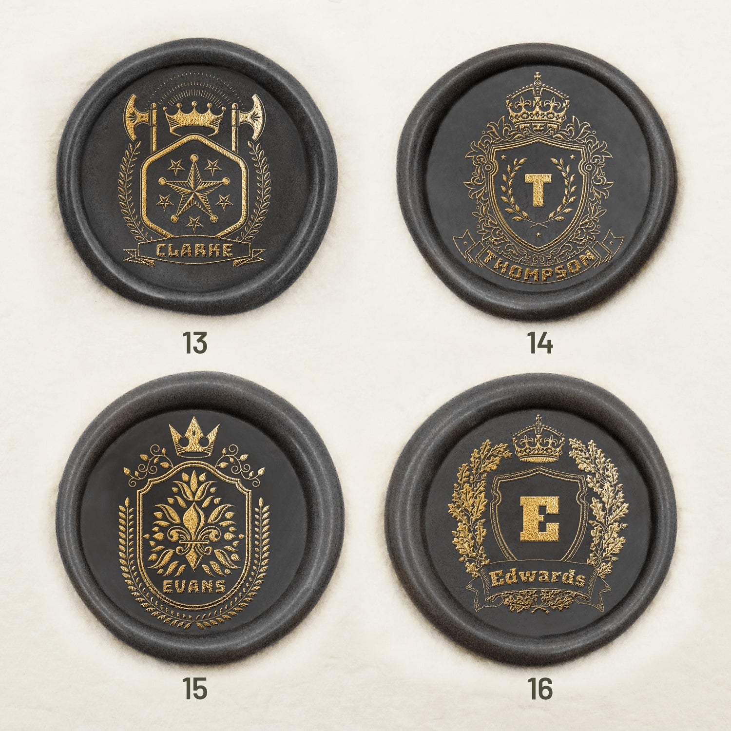 Shield Crest 2 Letter Custom Wax Seal Stamp with choice of Handle #850 –  Nostalgic Impressions