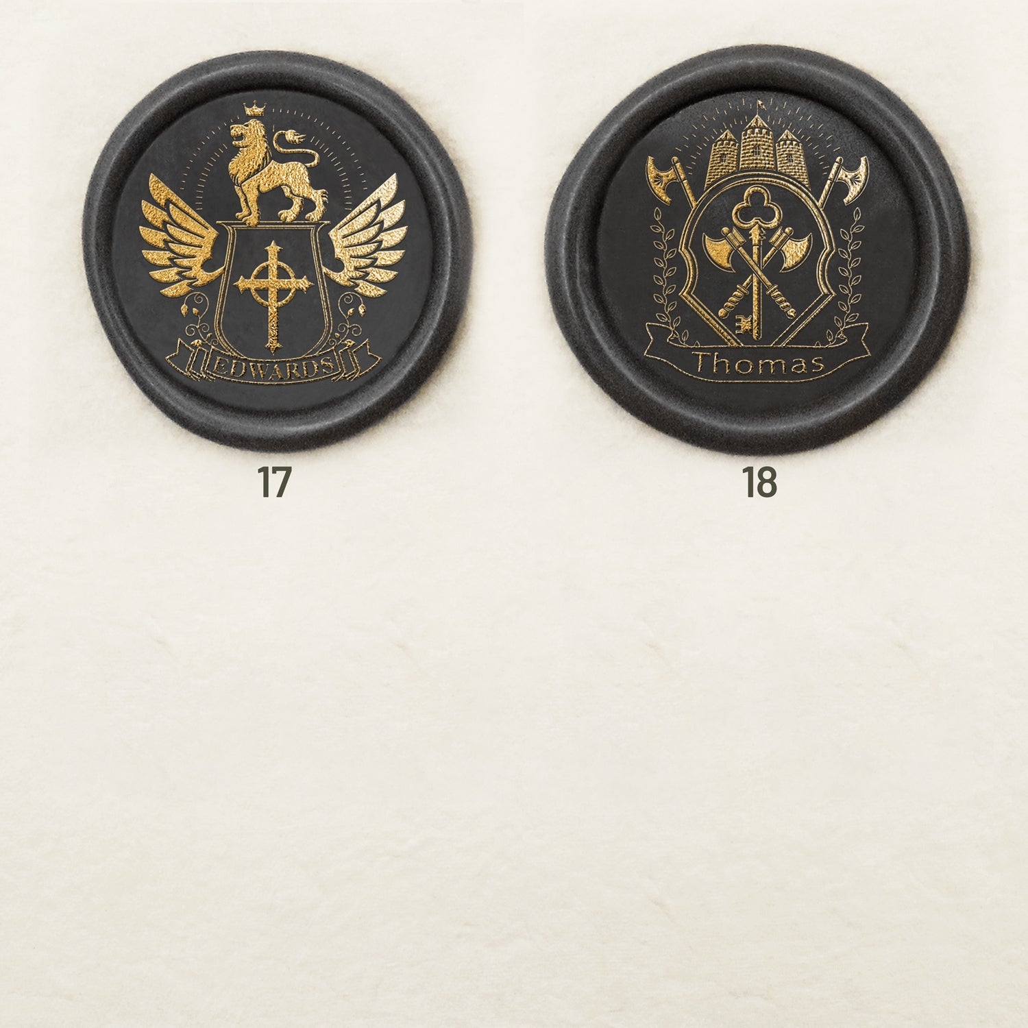 Custom Family Crest Wax Seal Stamp (18 Designs) sku-5