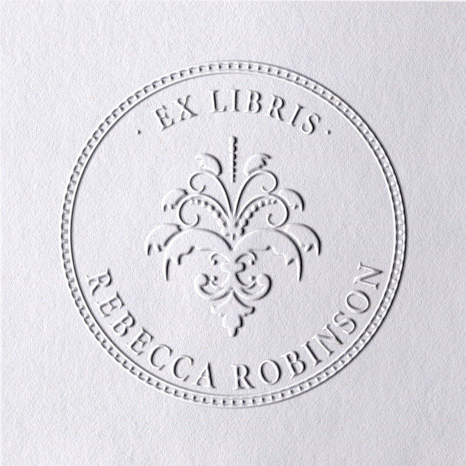 Custom Fleur de Lys Ex Libris Book Embosser2