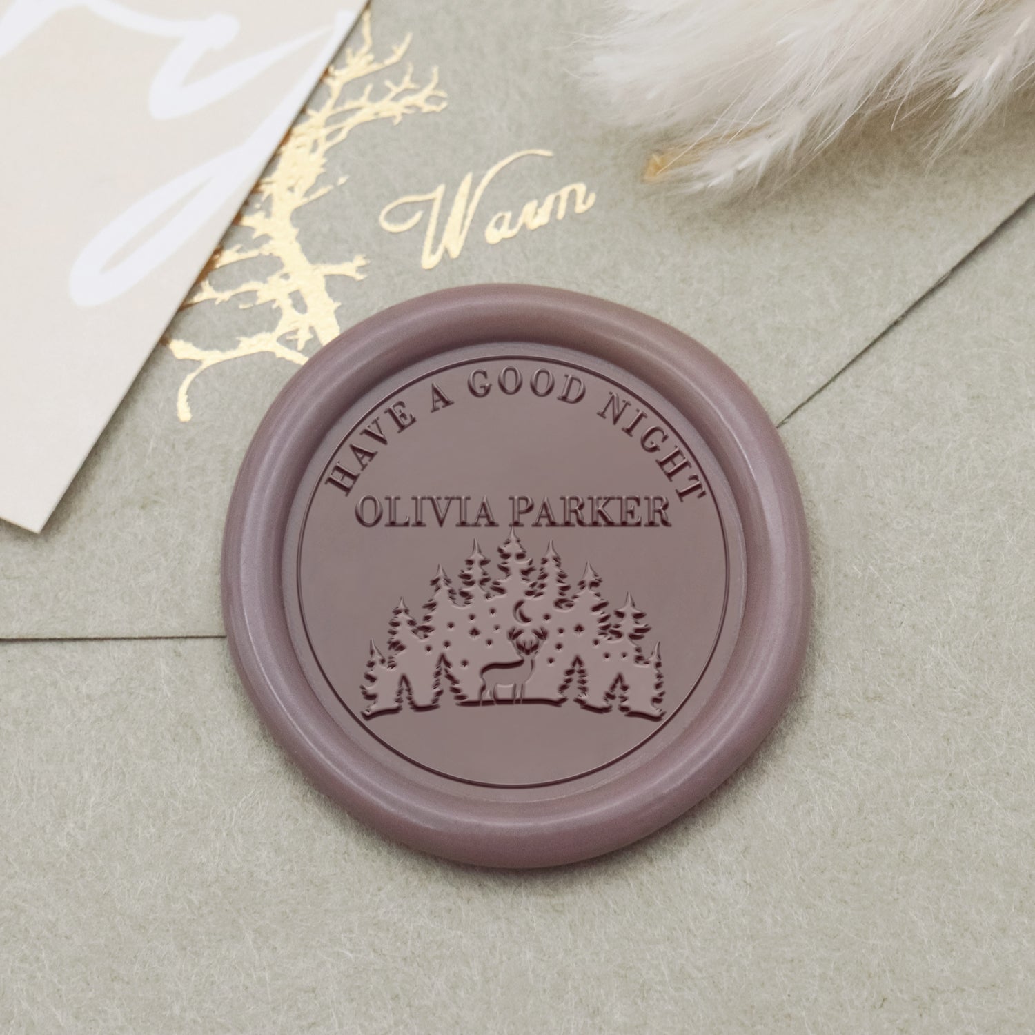 Custom Forest Christmas Name Wax Seal Stamp1