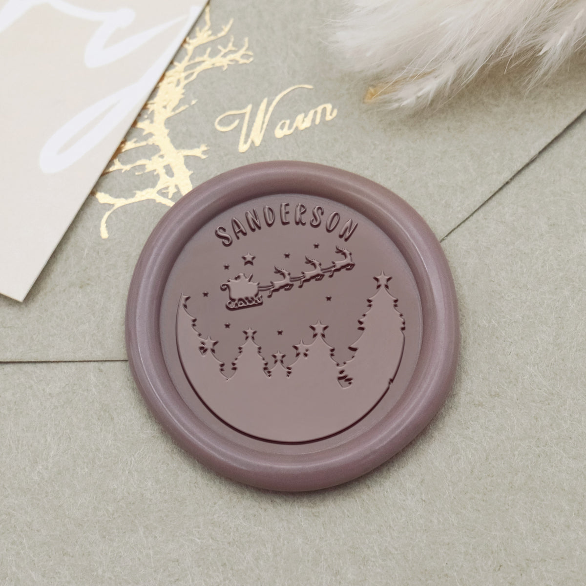 Custom Forest Sleigh Christmas Name Wax Seal Stamp1