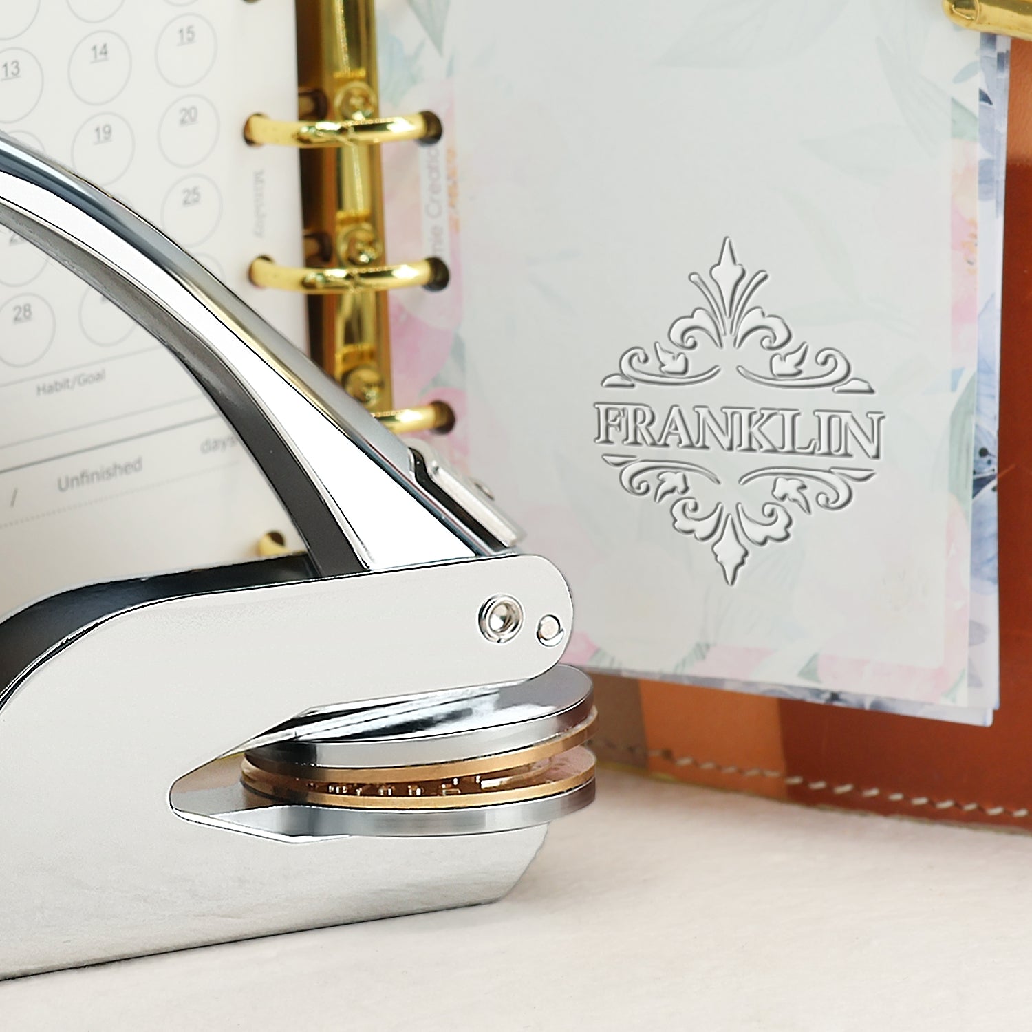 Custom Four-Pointed Star Name Embosser 811