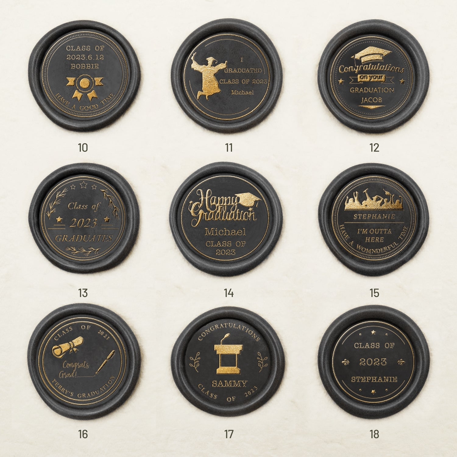 Custom Graduation Wax Seal Stamp (27 Designs)-sku2
