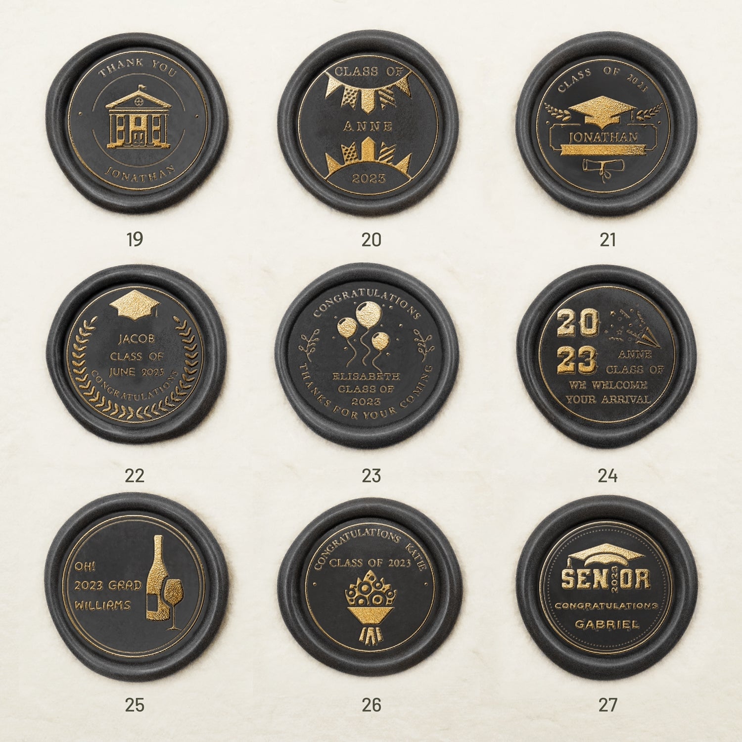 Custom Graduation Wax Seal Stamp (27 Designs)-sku3