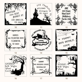 Custom Halloween Address Rubber Stamp (27 Designs) sku2