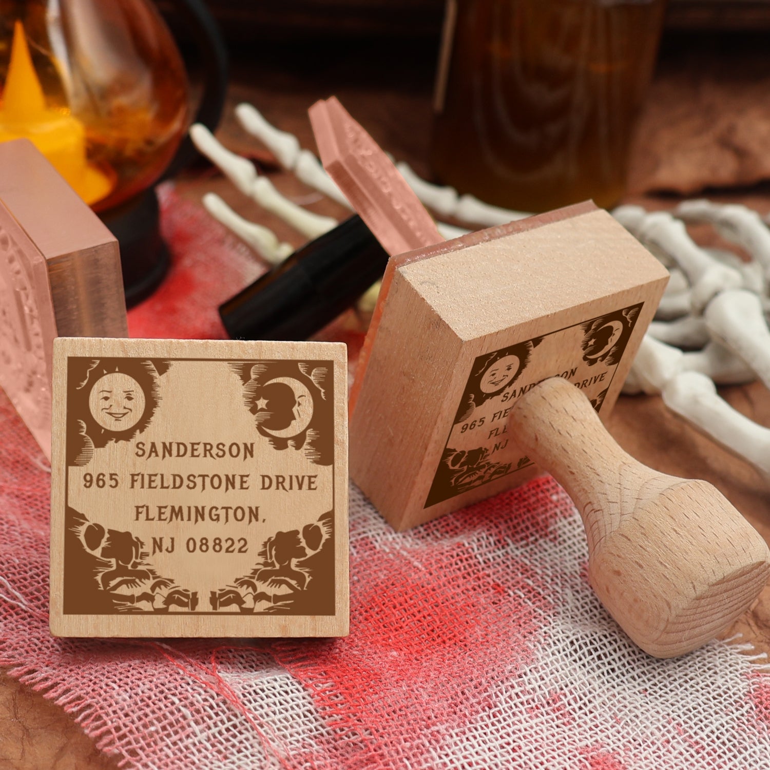 Custom Halloween Night Address Rubber Stamp3