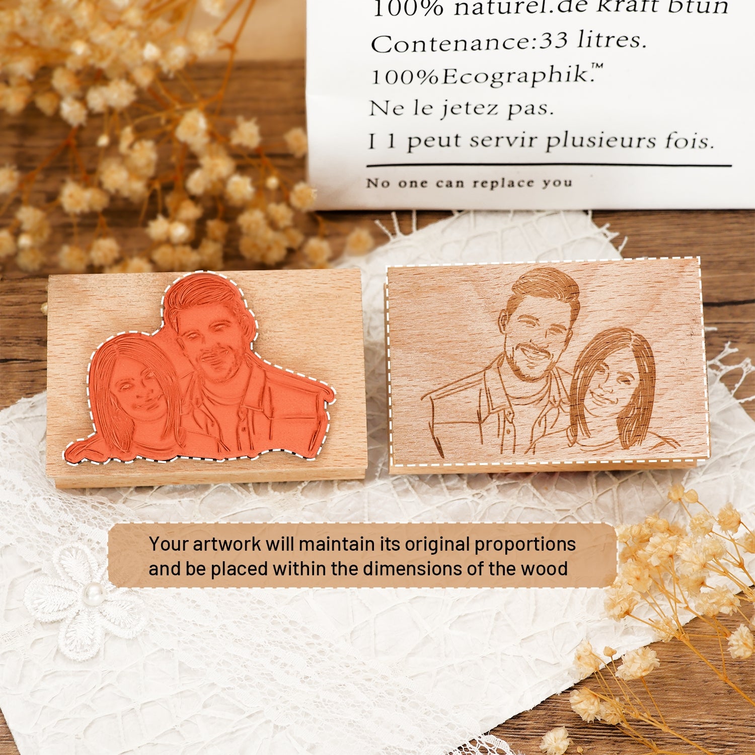 Custom Hand Painted Portraits Rubber Stamp 15