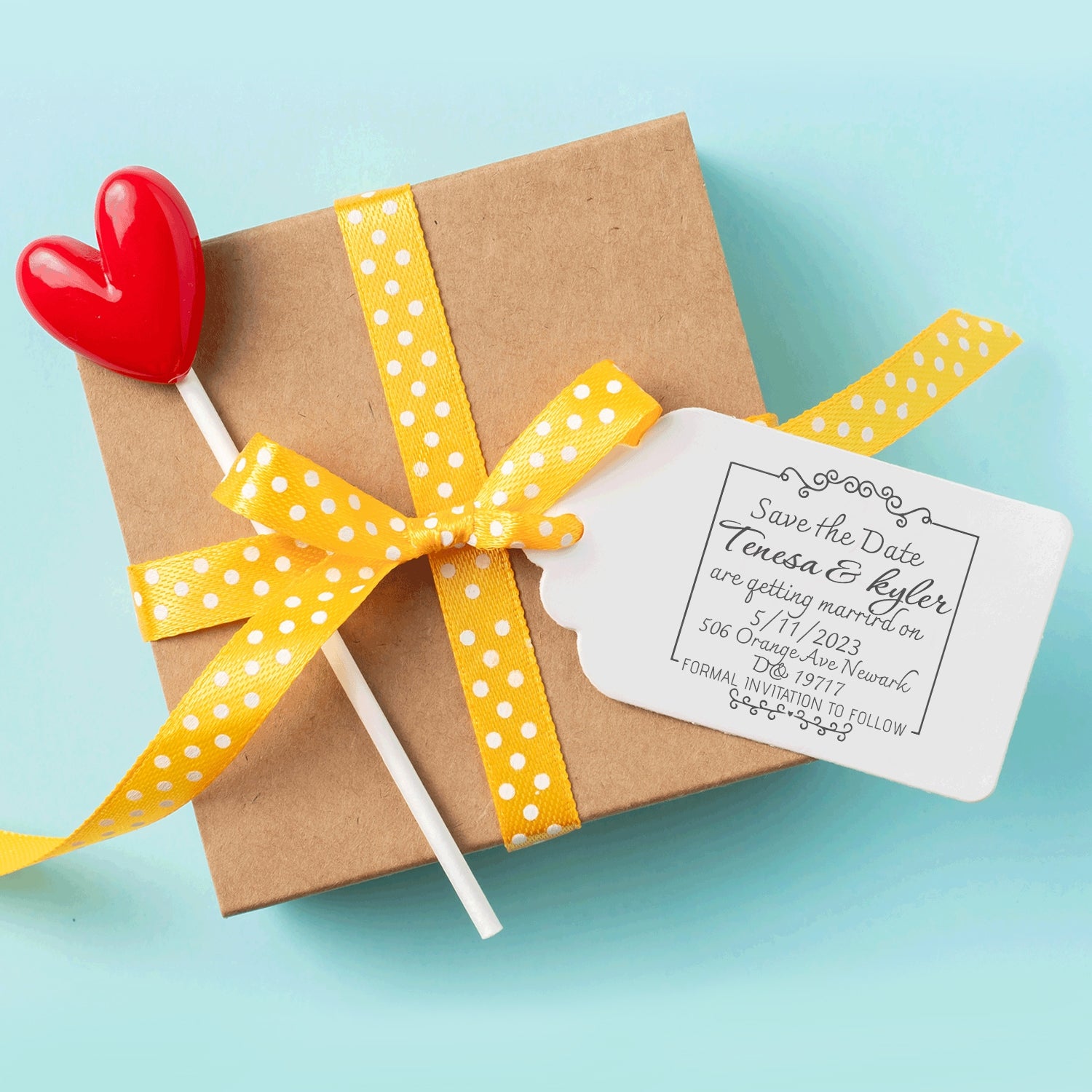 Custom Handwriting Wedding Save the Date Rubber Stamp wd1