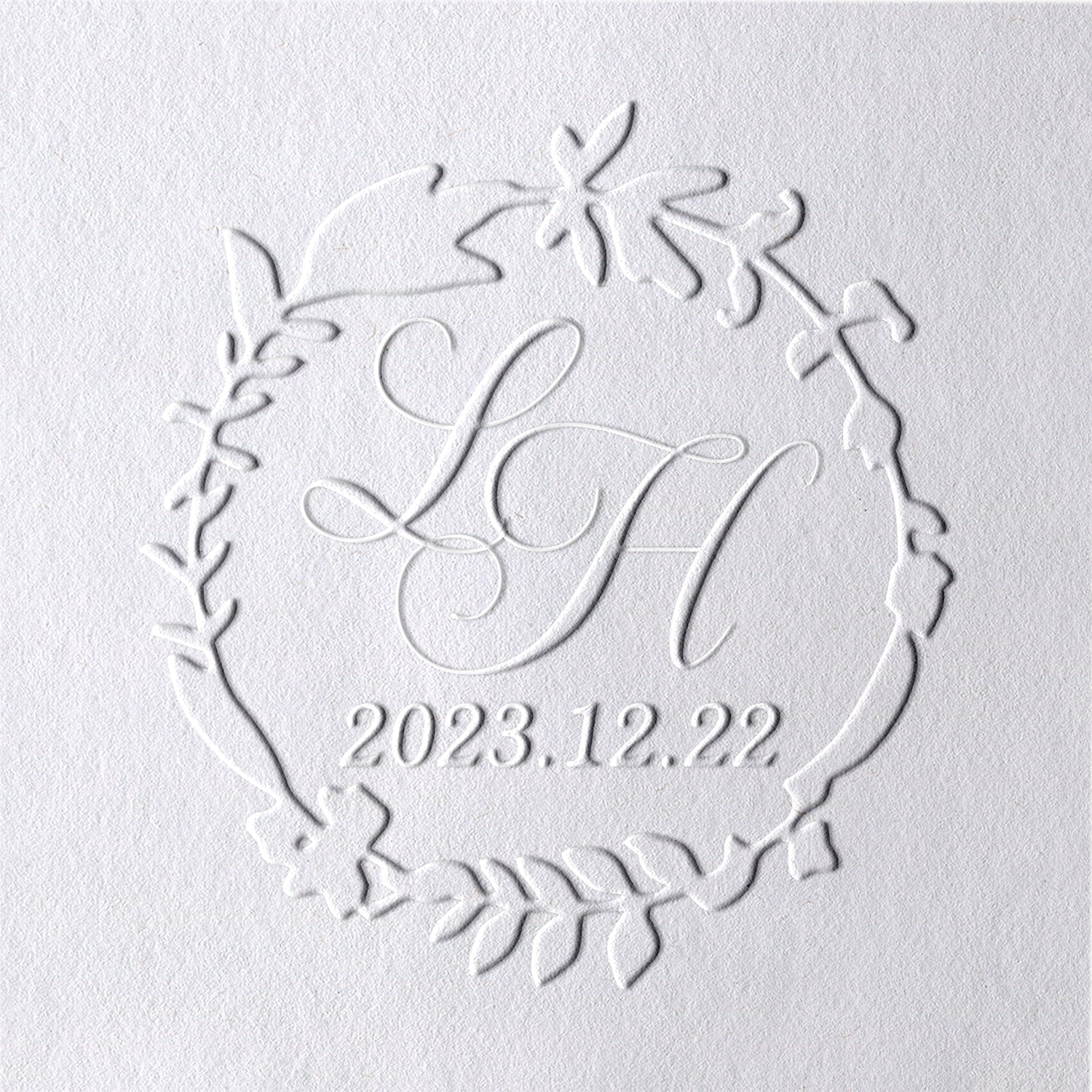 Custom Handwritten Initials and Date Monogram Wedding Embosser 291