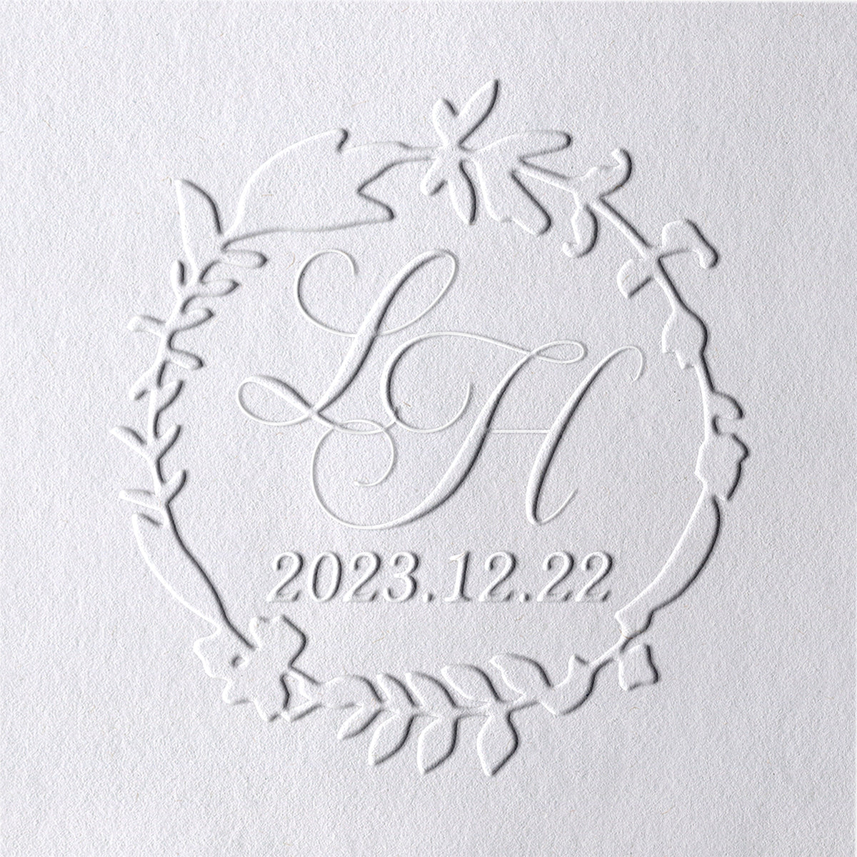 Custom Handwritten Initials and Date Monogram Wedding Embosser 29