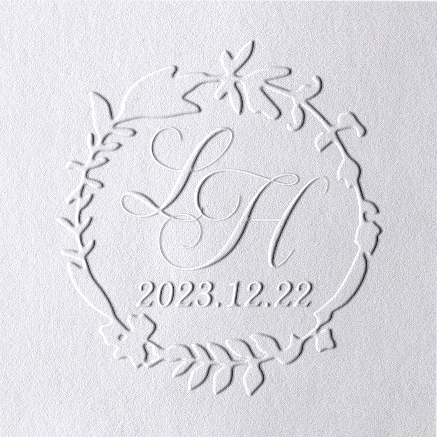 Custom Handwritten Initials and Date Monogram Wedding Embosser 29