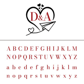 Custom Heart Airplane Wedding Monogram Wax Seal Stamp 19