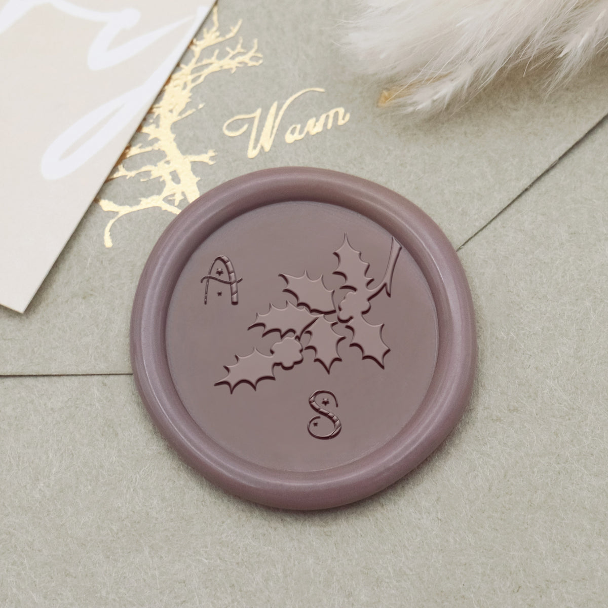 Custom Holy Leaves Christmas Name Wax Seal Stamp1