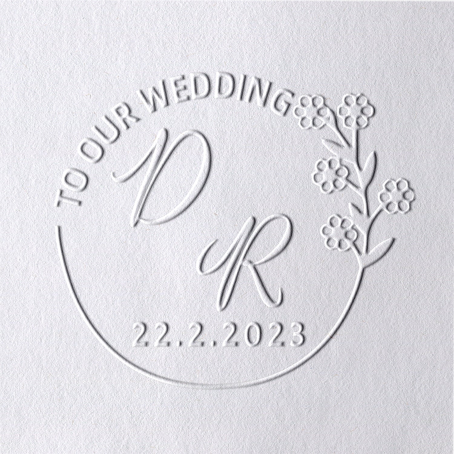 Custom Initials and Bouquet Wedding Monogram Embosser 301