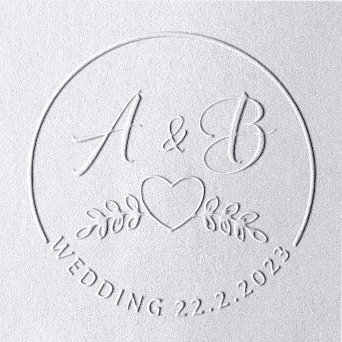 Custom Initials and Heart Wedding Monogram Embosser 25
