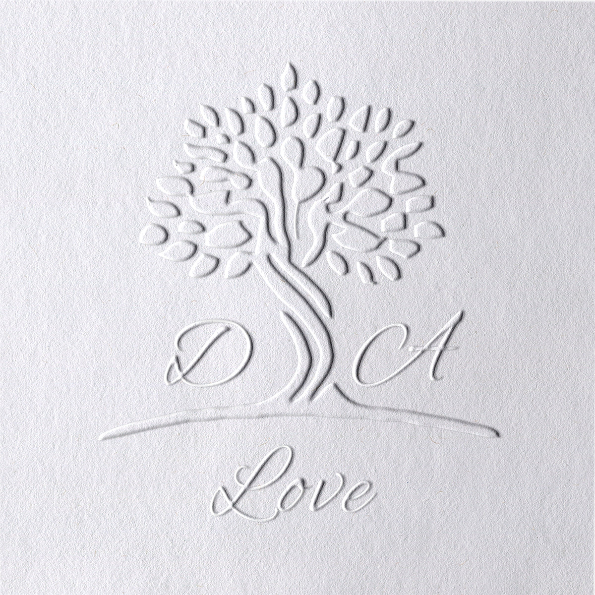 Custom Initials and Tree of Life Wedding Monogram Embosser 36