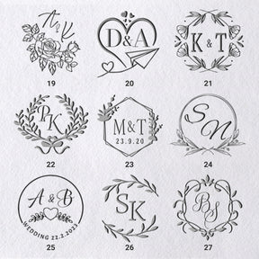Custom Initials Wedding Monogram Embossers (36 Designs) 19-27