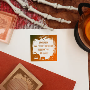 Custom Jack-o'-Lantern Halloween Address Rubber Stamp2