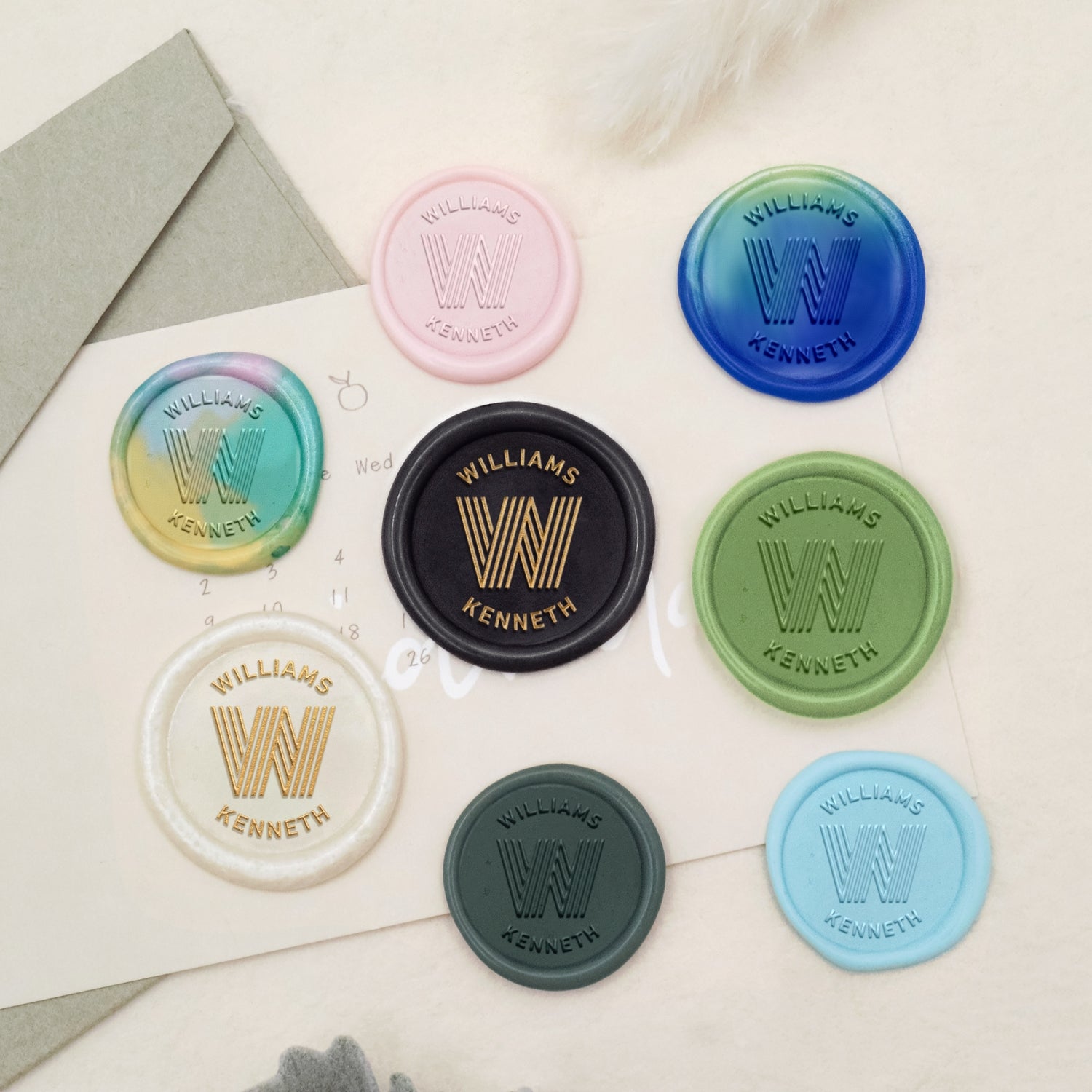 Custom Linear Initial Name Wax Seal Stamp 3