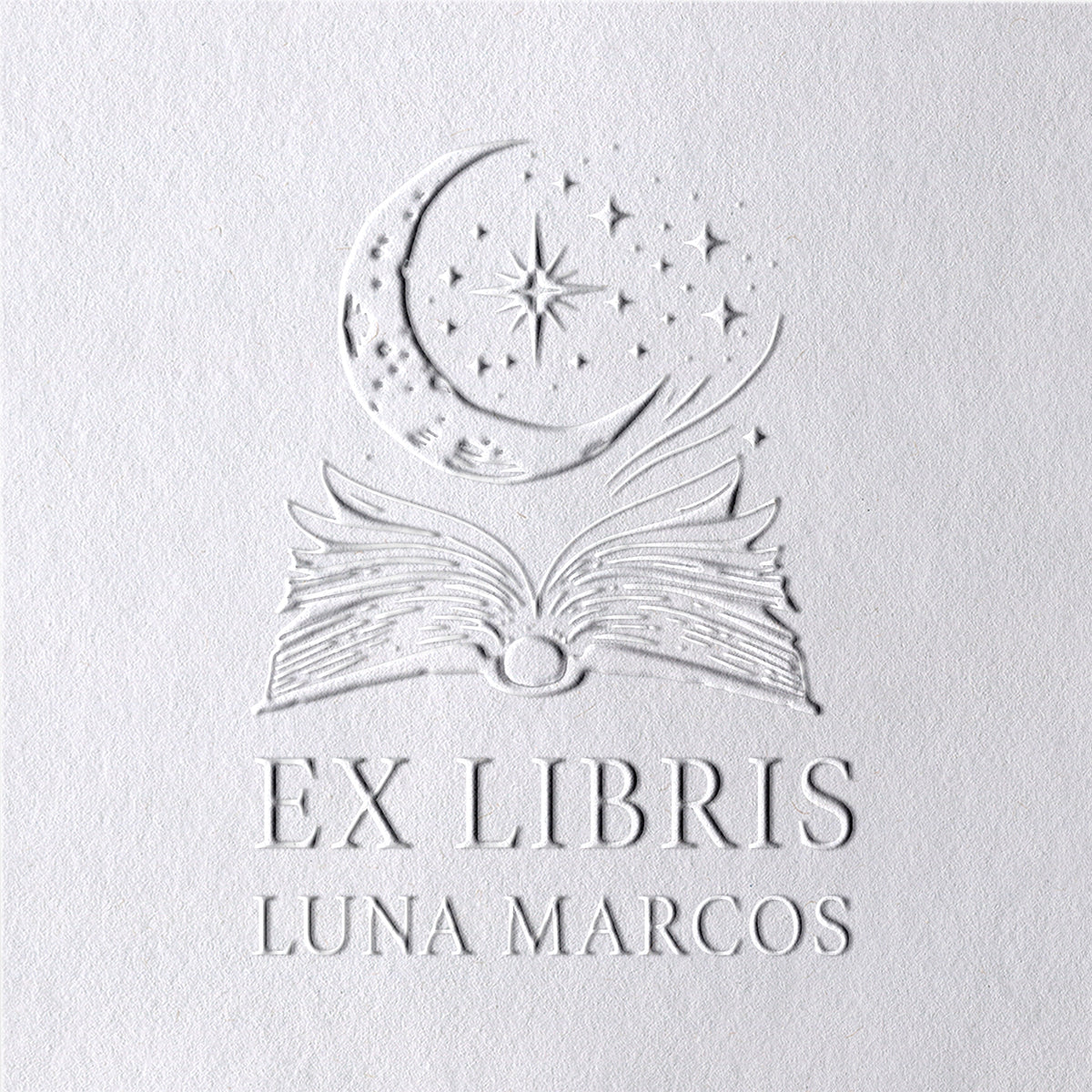 Custom Moon And Stars Ex Libris Book Embosser2