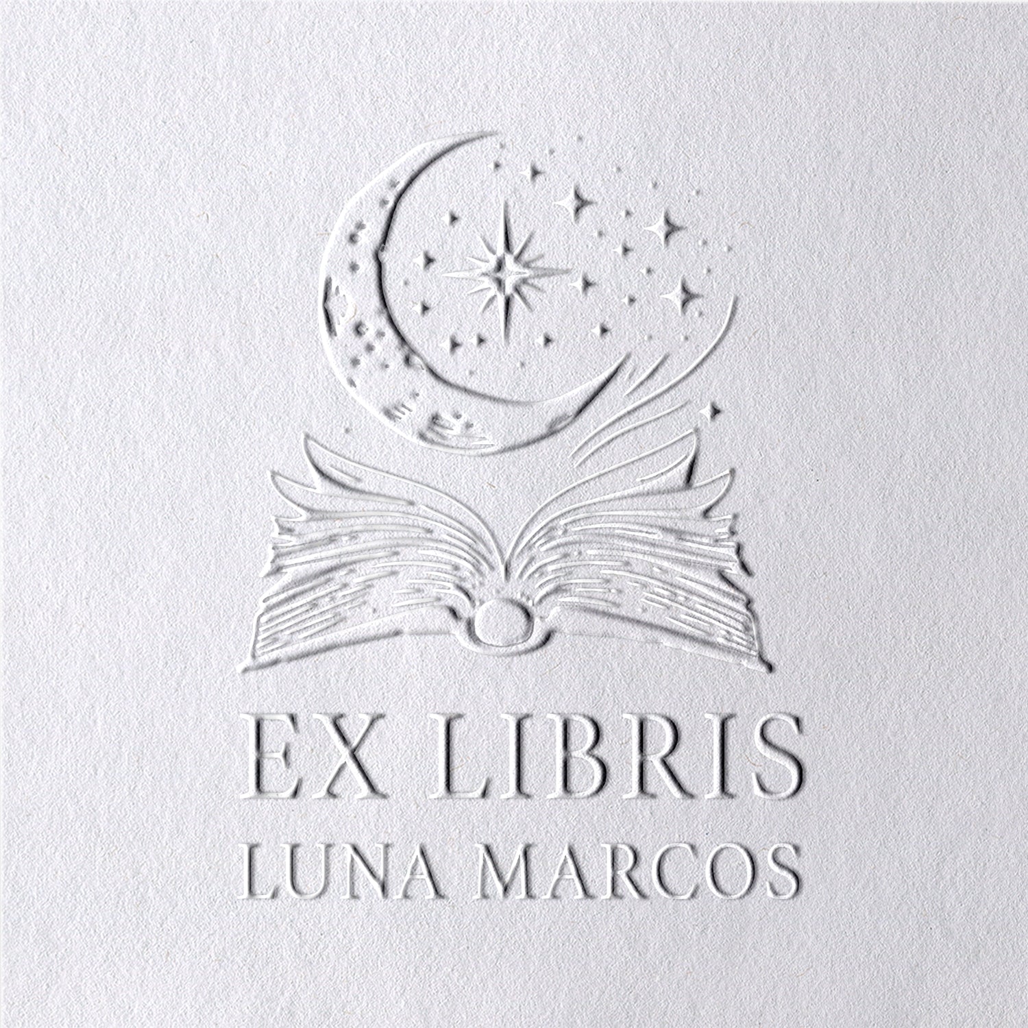 Custom Moon And Stars Ex Libris Book Embosser2