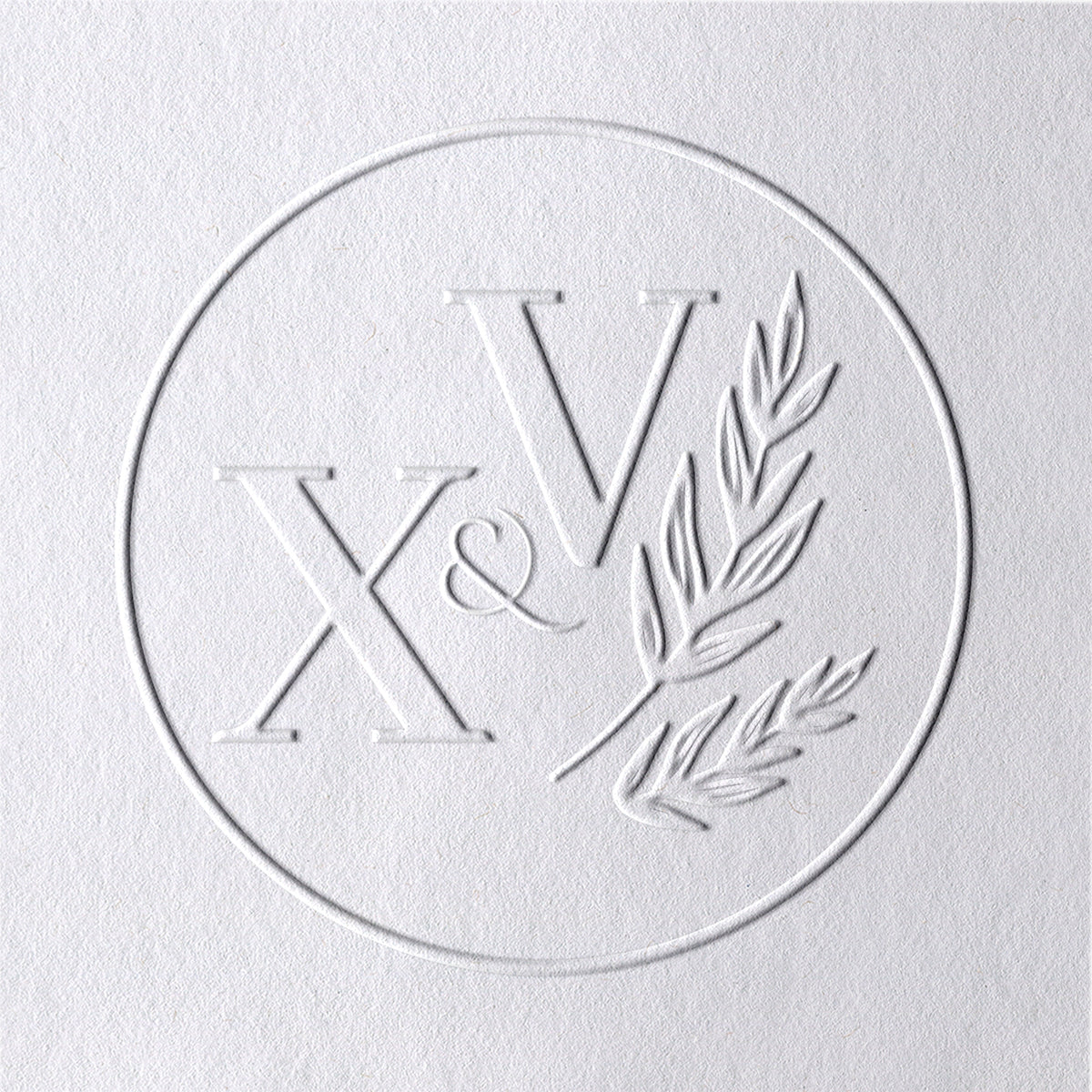 Custom Olive Branch Wedding Monogram Embosser 11