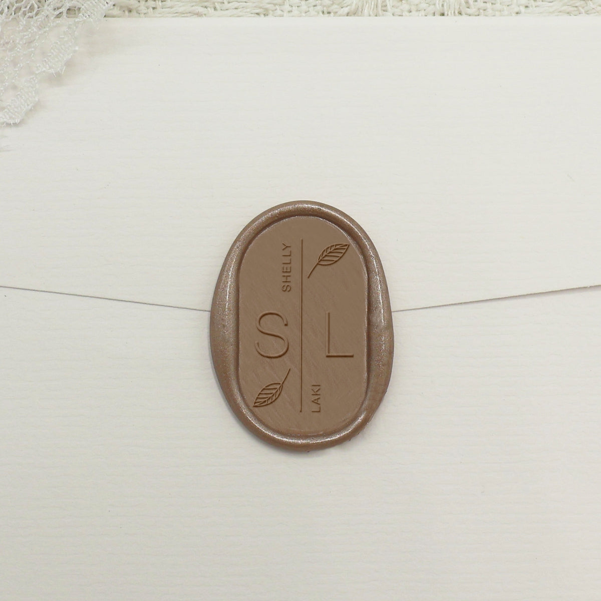 Custom Oval Wedding Wax Seal Stamp - Style 12 1