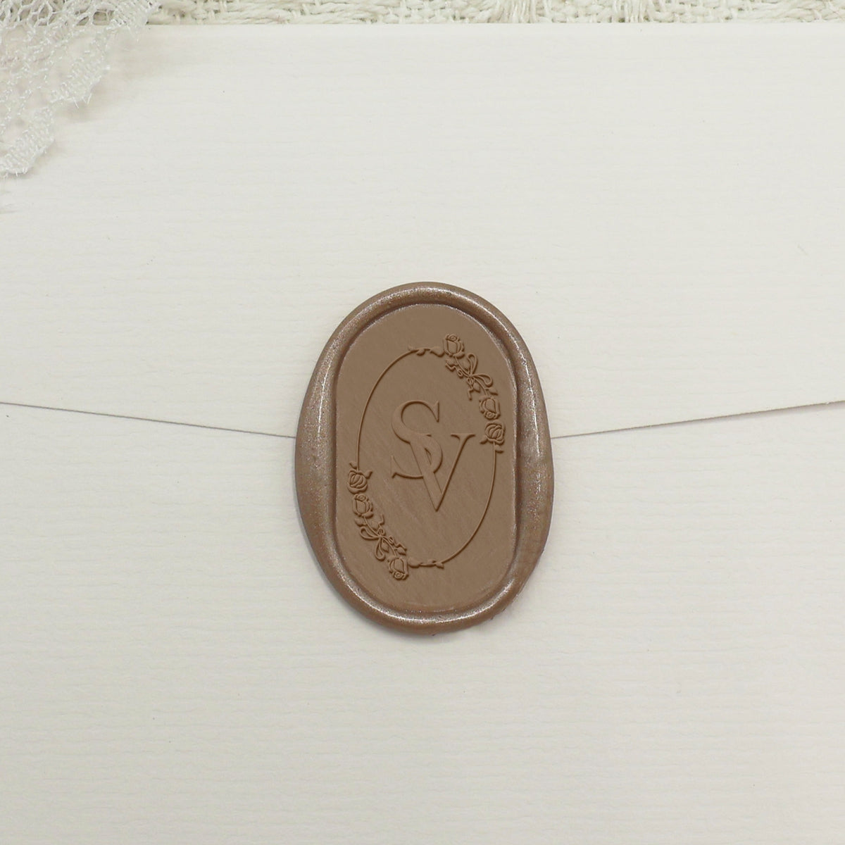 Custom Oval Wedding Wax Seal Stamp - Style 14 1