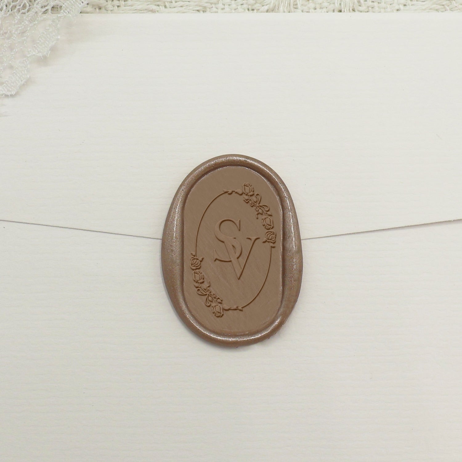 Custom Oval Wedding Wax Seal Stamp - Style 14 1
