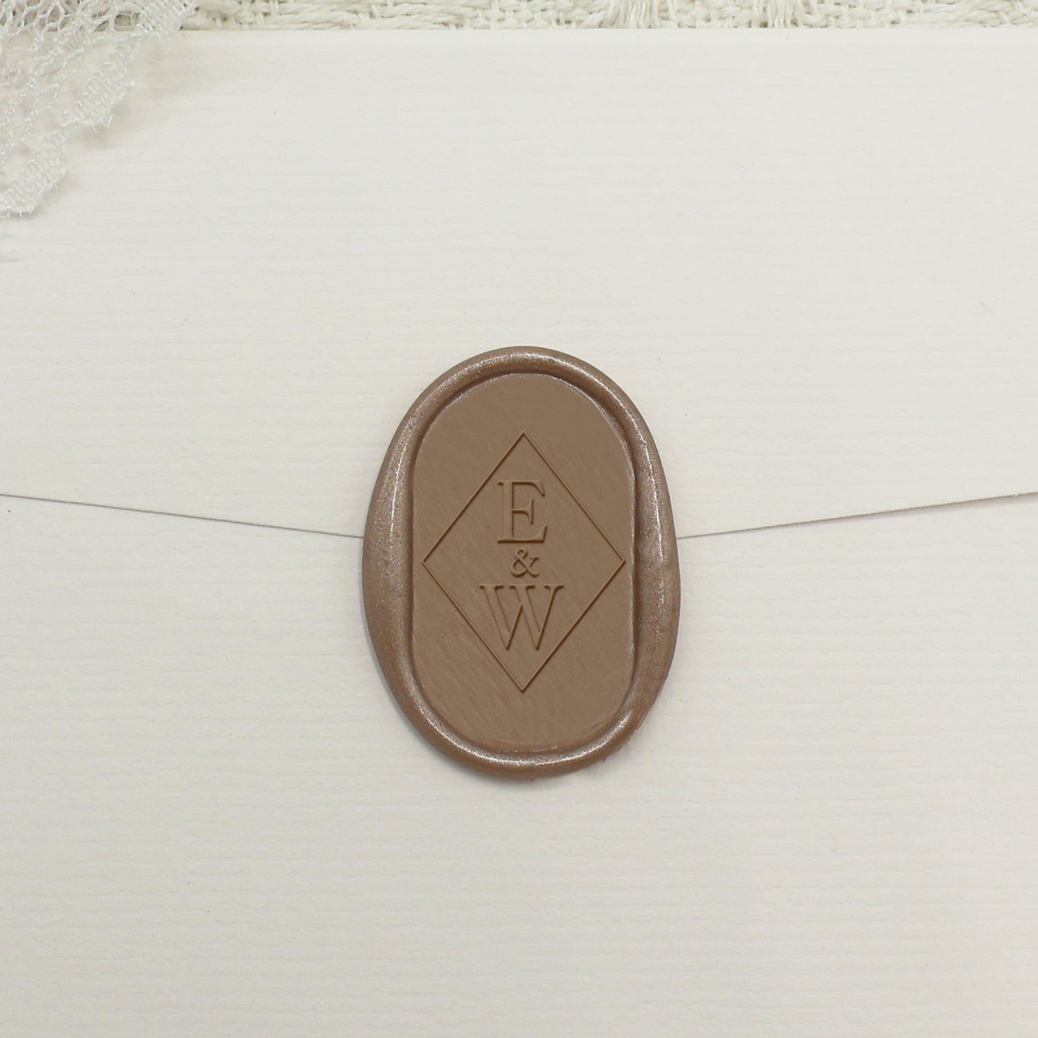 Custom Oval Wedding Wax Seal Stamp - Style 15 1