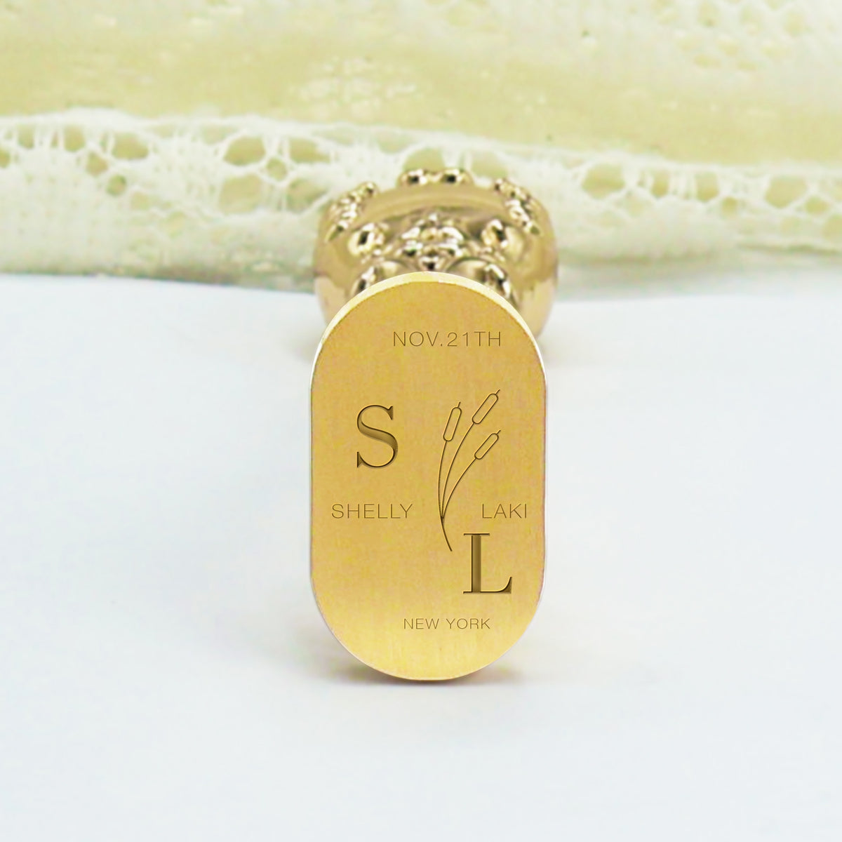 Custom Oval Wedding Wax Seal Stamp - Style 16 4